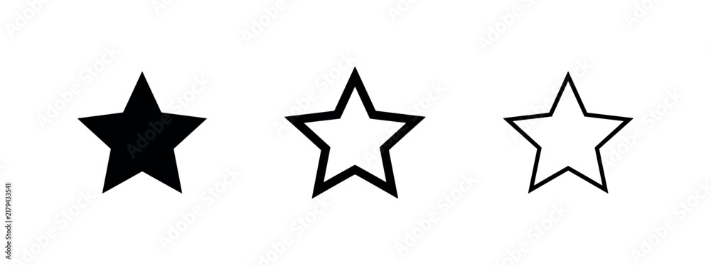 Obraz premium Star icon set. Simple vector illustration for rating, favorite, quality, success, or achievement.