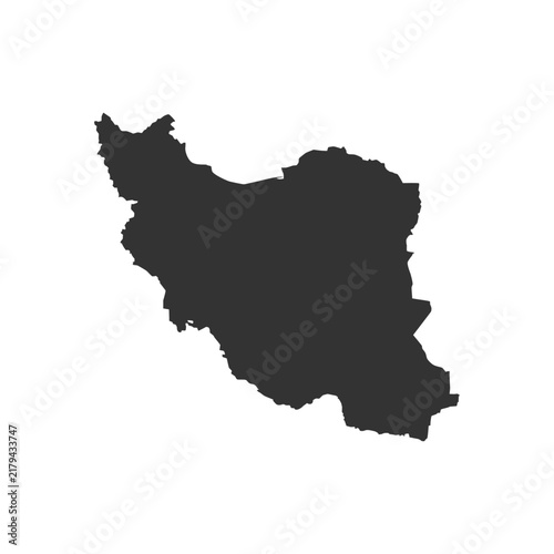 Tapety artystyczne Iran Map Silhouette, Vector Shape Isolated