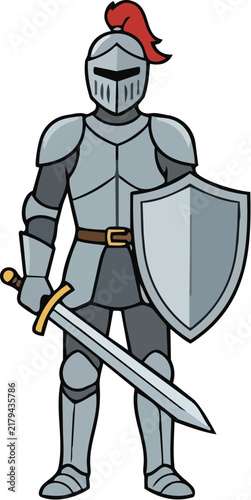 cartoon knight with sword