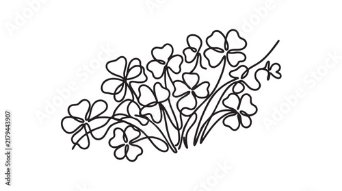 Fotografía elegant clover patch vector icon, a continuous line art illustration for luck co