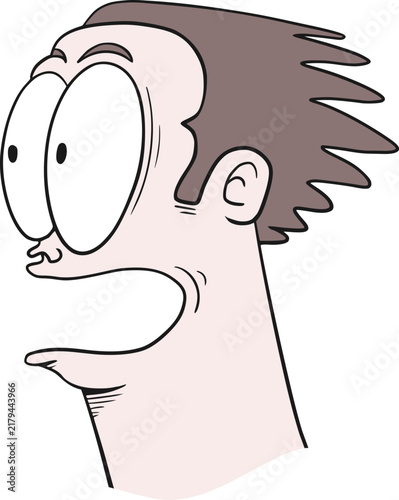 Konstfotografi Funny cartoon character staring wide-eyed with open mouth, expressing astonishment and disbelief