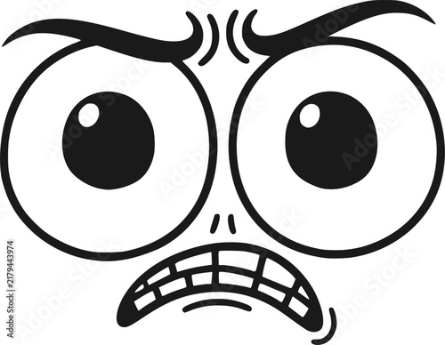 Картината върху платно Angry face grinding teeth with intense rage and frustration.