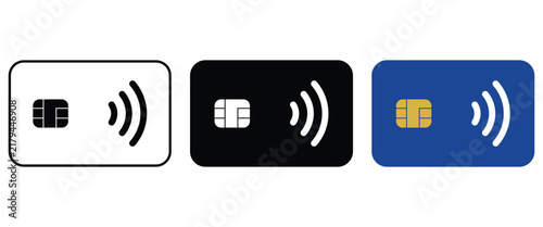 Contactless Credit Card Payment Icon Set