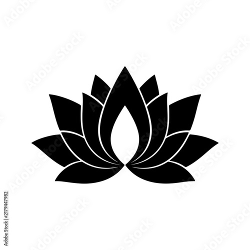 Minimalist Lotus Flower Zen Logo Vector