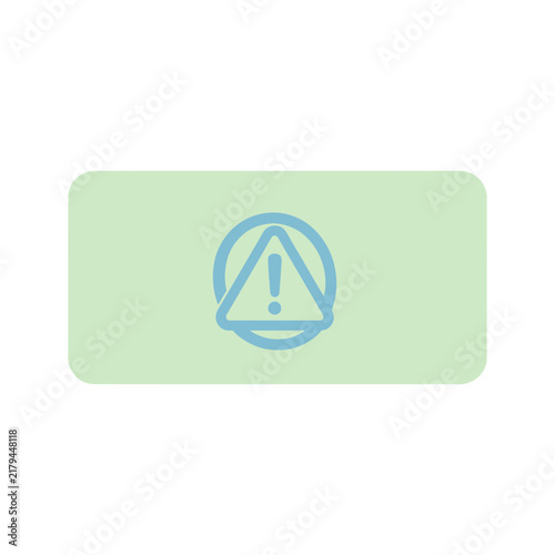 Warning Icon on Green Rounded Rectangle Button