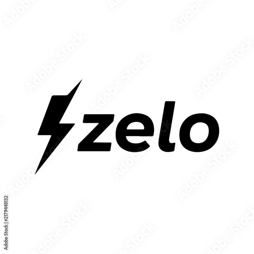 Modern lightning bolt logo with bold typography