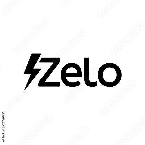 Modern Minimalist Lightning Bolt Branding Logo