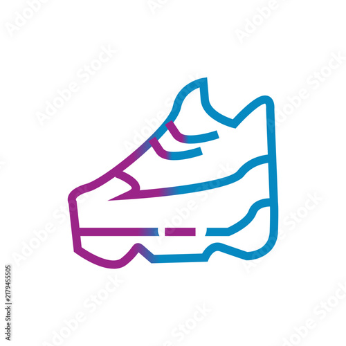 running shoes gradient line style icon vector