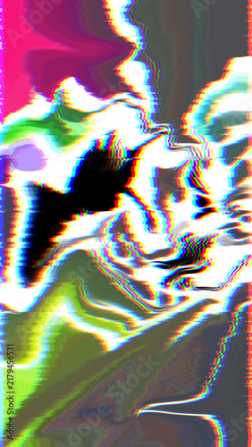 Konstfotografi Abstract digital glitch distortion vibrant chromatic aberration effect