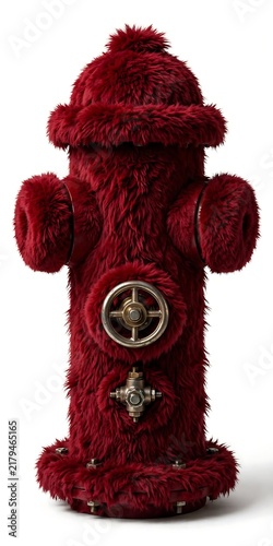 Whimsical Red Plush Fire Hydrant with Decorative Accents.
