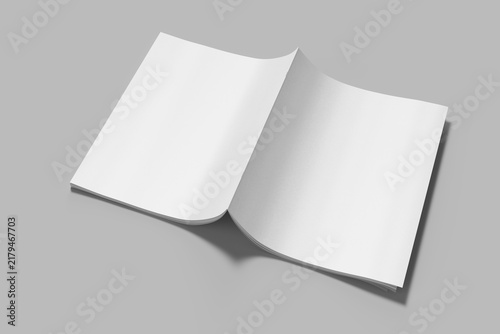 Fotografie blank vertical spread front and back cover letter size editorial workbook in stu