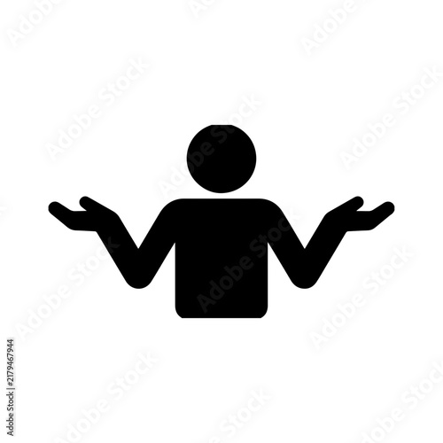 Person Shrugging With Open Hands Gesture For Uncertainty And Expression Vector illustration