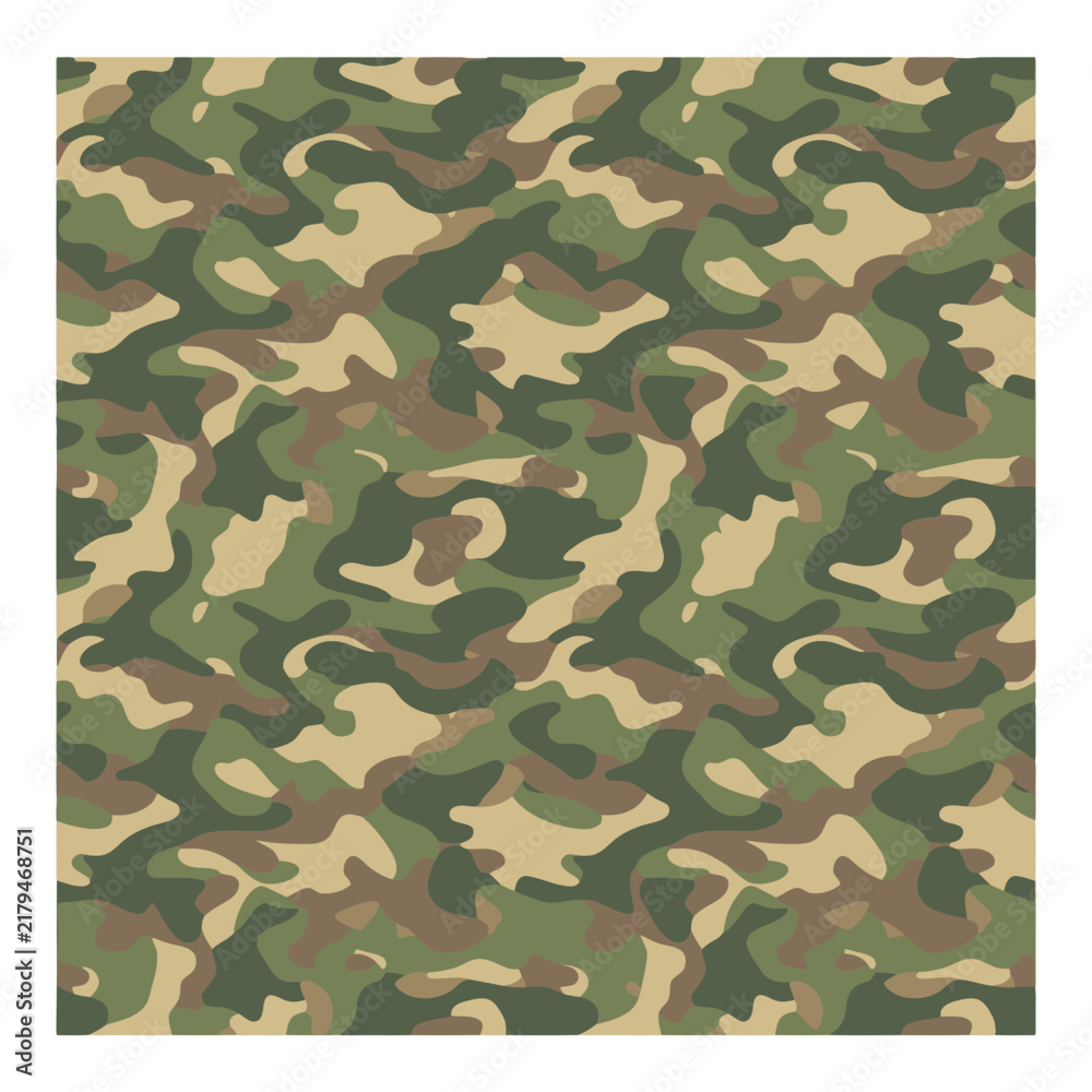 Fototapeta premium Military camouflage pattern seamless green woodland army texture background. EPS Editable