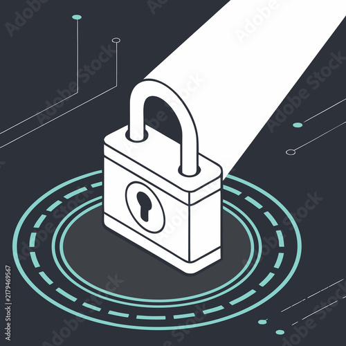  Isometric Digital Security Padlock