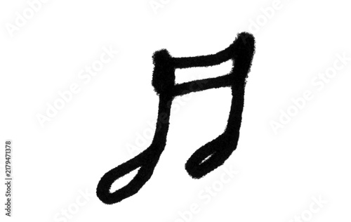 Obraz na płótnie Hand-Drawn Musical Eighth Note Doodle Sketch — Single Music Note Symbol, Thick B