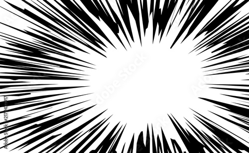 Intense comic action lines converging toward bright center manga background