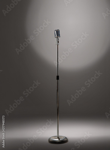 microphone on a stand for a music show stand-up background