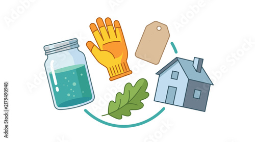 Eco Friendly Home Life Concept Icons