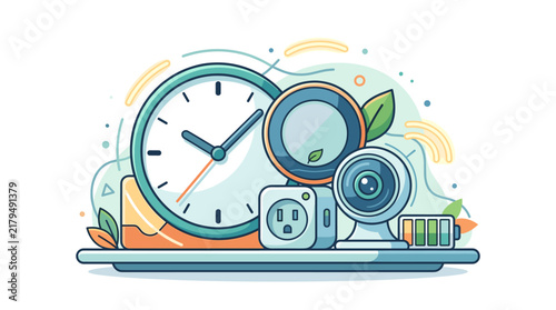 Smart Home and Automation Technology Devices Illustration
