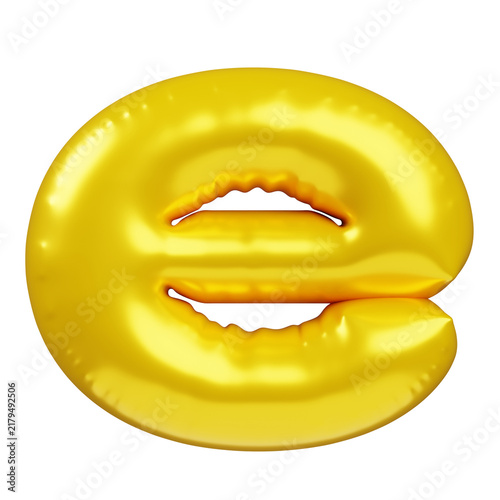 Quadro su tela Inflated Letter E 3D Render