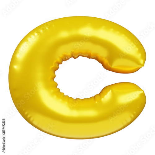 Plakat Inflated Letter C 3D Render