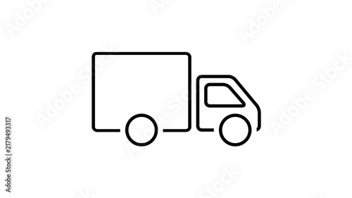 Transportation Logistics Delivery Truck Motion Graphic For E Commerce Shipping On White Background
