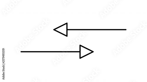 White Data Exchange Arrows Motion Graphic Symbol For Digital Network Connection On White Background