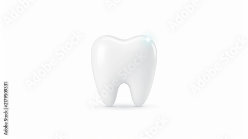Realistic isolated white tooth model with transparent background for dental illustration purposes