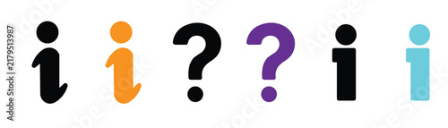 Information and question mark icon set for help support FAQ vector graphic design isolated visual element