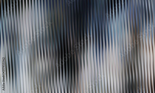 Canvas Print Futuristic silver ribbed glass texture background with subtle blue undertone featuring vertical fluted pattern for modern architectural backdrop design