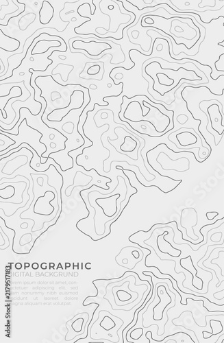 Abstract topographic map contour line pattern