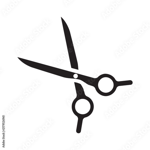 Black scissor silhouette icon isolated on white background
