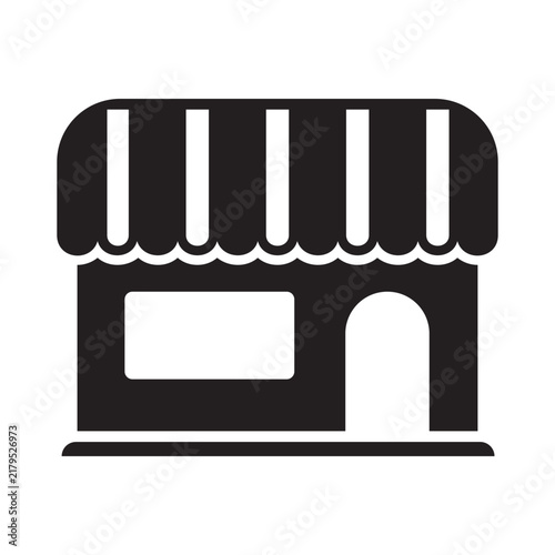 Store icon silhouette representing local shop, retail business, and marketplace commerce