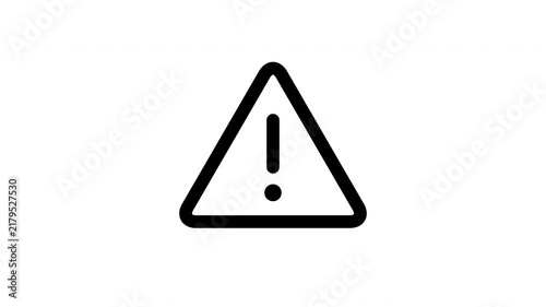 Animated Warning Sign With Alert Triangle Icon Symbol Motion Graphic On White Background