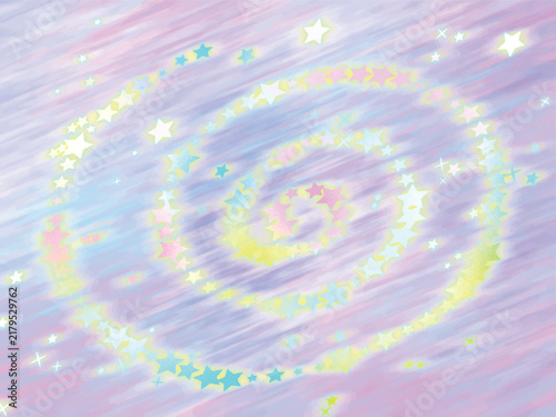 Dreamy Pastels Spiral Galaxy Of Glowing Stars Vector Background Illustration