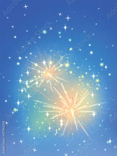 Sparkling Starlight Sparkler Burst On Night Sky Vector Background Illustration