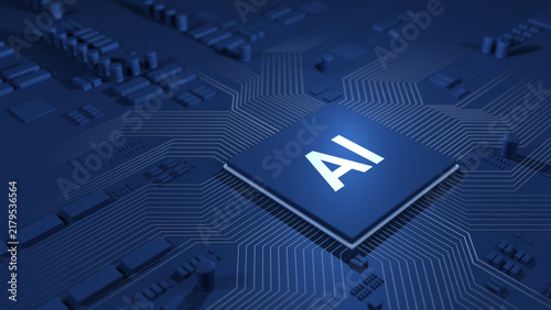Canvastavla AI chip with intricate circuitry