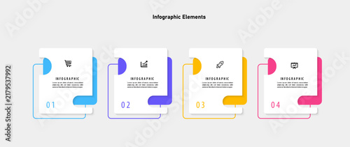 Plakat Modern infographic template. Timeline process with 4 steps. 