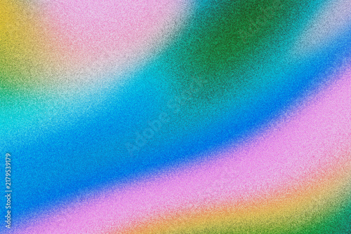 Abstract iridescent halftone background with flowing waves of electric blue and pink light in a stippled grain dot pattern. Drops into a trippy and campaign composition with Y2K styling.