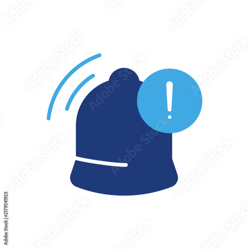 Bild auf Leinwand Illustration of Bell Reminder, Simple Flat colored icon