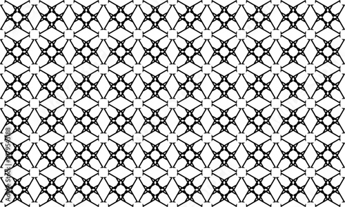 black and white seamless pattern cats flower circel tube element