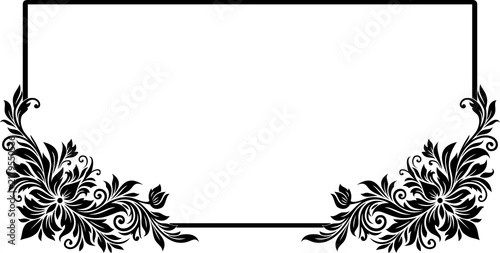 Elegant Vintage Floral Ornamental Frame with Victorian Botanical