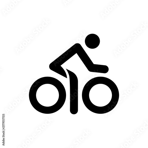 фотографія Modern cycling logo featuring a dynamic cyclist icon integrated with bold geomet