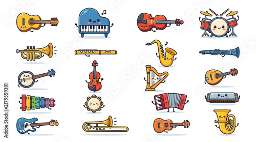 Musical instruments with faces