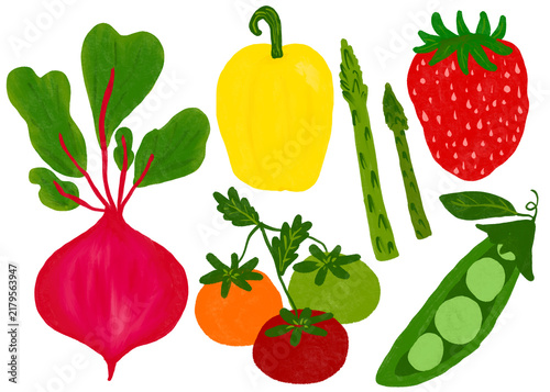 Hand Drawn Vegetable Collection Featuring Beets Tomatoes and Fresh Ingredients