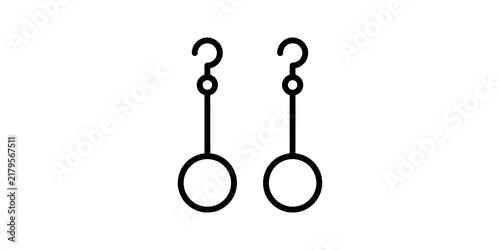 Cuadro en lienzo Minimalist earring dangle linear icon symbol for jewelry and fashion