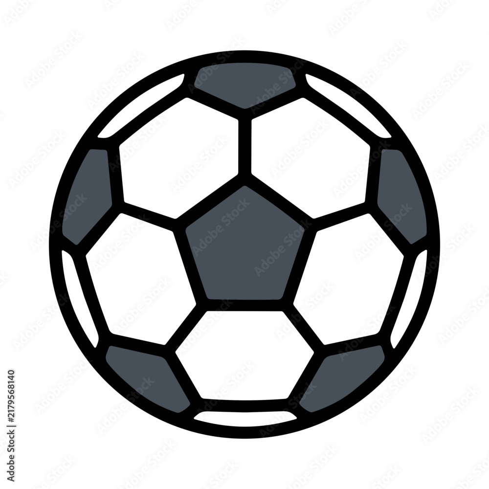 Fototapeta premium Classic Soccer Ball With Black And White Hexagonal Panels