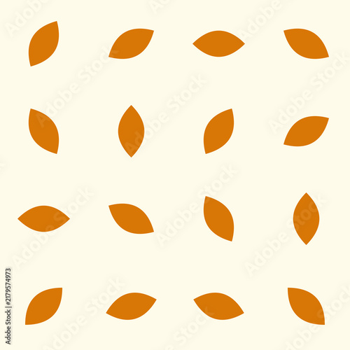 Seamless autumn leaves pattern in warm orange and cream colors