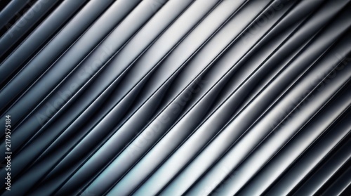 Abstract Silver Metal Texture Background with Corrugated Steel Stripes, Horizontal Lines, Metallic Surface Pattern, Aluminum Wall Panel and Modern Industrial Wallpaper Design