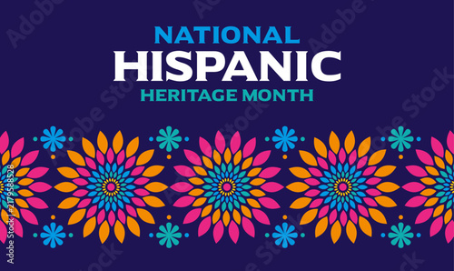 Modern minimalist Hispanic Heritage Month 
celebration banner background, pattern for 
Marketing campaign, E-mail headers, Social media post, Corporate presentation, School bulletin board